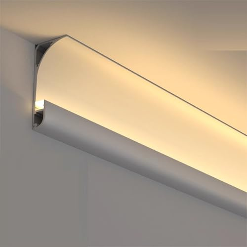 JBKNAN Aluminium LED Lichtleiste Für Decken Wand Ecken,LED Streifen,Weiße 1 Meter Lange Gesimsleiste LED Lichtleiste Für Schlafzimmer,Wohnzimmer Und Flure(3 meters/9.8 ft)