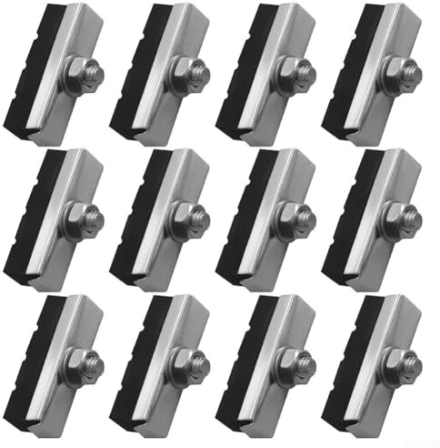 Honseadek Pastillas de freno V para bicicletas y bicicletas eléctricas, zapatas de freno de goma negra de 40 mm con ranuras de drenaje, componentes de freno de ciclismo antirruido, paquete de 12