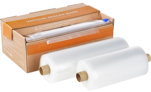 Bolsas de Vacío para Alimentos 20cmx1500cm/28cmx1500cm, Incluye Cortadora | Bolsa Gofrada, Sin BPA, Antidesgarro, para Envasado al Vacio/Sous Vide, para Cocinar al Vacío y Conservación de Alimentos