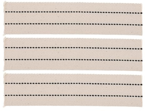 Abaodam Lot de 3 Mèches de Lampe à Pétrole en Coton Plat 5 Cm X 22 Cm, Remplacement pour Lampes à Huile et Lanternes de Camping, Combustion Stable, Usage Extérieur et Secours