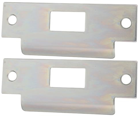 NAMOARLY Lot de 2 Plaques de Gâche de Serrure de Porte Intérieure 12,2 X 4,8 Cm en Métal Solide, Remplisseur de Gâche Compatible Multi-systèmes, Protection de Loquet Silencieuse pour Porte