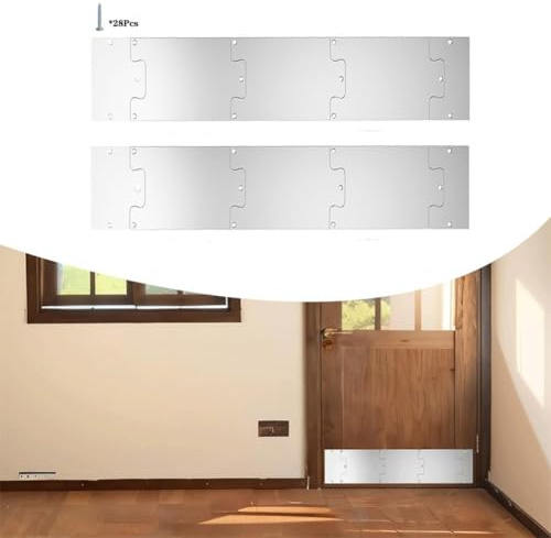 Battiscopa in acciaio inox per protezione bordi interni ed esterni (20,3 x 86,4 cm)