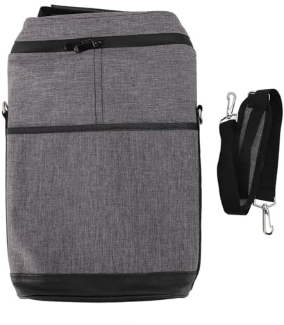 WUGHVS 2 Bottle Wine Cooler Bag, Leakproof Insulated Wine Carrier with Handle and Adjustable Shoulder Strap, Padded Canvas Wine Protective Carrying Case for Travel Picnics (Gray)