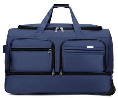 FANDARE Resväska med hjul stor för kvinnor och män, handbagage, sportväskor, stor storlek, crossbody-väskor, sjukhus, weekendväskor med hjul för semester och sport, Blå M, M, Ryggsäck för tote