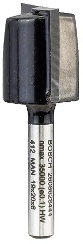 Bosch 1x Fraise à rainurer droite PRO, deux goujures (pour Bois résineux, Bois dur, Ø 19 mm, Professional Accessoire Défonceuse manuelle, Fraise à araser)