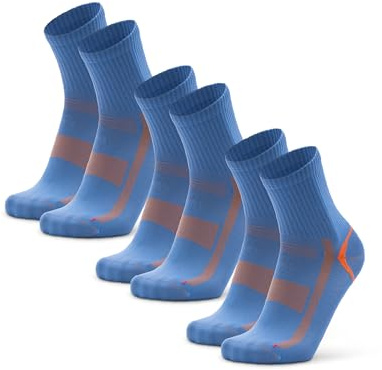 DANISH ENDURANCE Quarter Pro Sportsocken, 3 & 5 Paar, 3x Blau/Orange, 39-42
