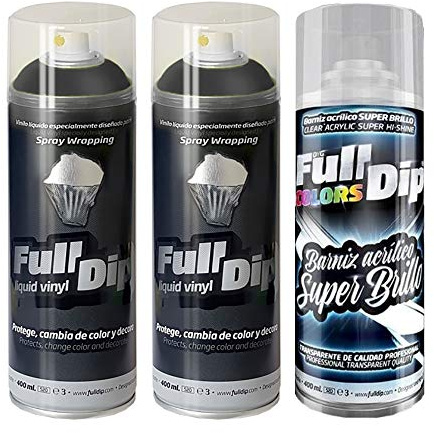 Sophisticauto Spart 3 Farbe Entfernbar Full Dip Sprühfarbe Schwarz Metallic Glänzend