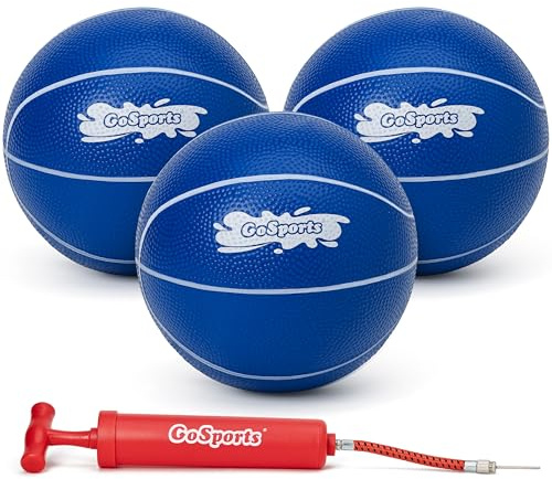 GoSports Swimming Pool Basketballs 3 Pack - Great for Floating Water Basketball Hoops, Choose Red or Blue Pool Basketballs