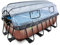 EXIT Toys Wood Pool mit Abdeckung - 400x200x122cm - Großer, Rechteckiger Rahmenpool mit Sandfilterpumpe, Wärmepumpe und Poolleiter - Extra tiefer Pool - Für Sauberes und Warmes Poolwasser - Braun