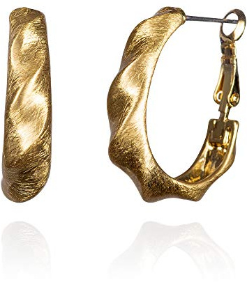 Namana Twisted Reifen-Ohrringe für Damen, Dicke Creolen, Große Hoop Earrings für Teenager, Mädchen Mit Elegantem Gebürstetem Finish, Schmuck-Geschenke