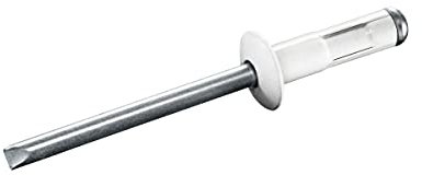GOEBEL® - 500 x Mehrbereichsblindnieten Aluminium/Stahl (Ø x L) 4,8 x 18,0 mm mit Flachkopf 9010 weiß - Flachkopf Niete - Mehrbereichsnieten - RAINBOW MULTI