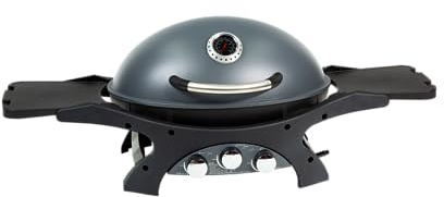 Pit Boss Sportsman Portable Gas BBQ Grill with Folding Cart – 3 Burner, Cast Iron Cooking Grates, Push-and-Turn Ignition, Outdoor Camping, Tailgating & Garden Gas Grill