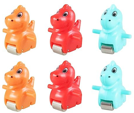 Perfeclan Spielzeug zum Treppensteigen, ACCS, Achterbahn-Spielzeugzubehör, Bezauberndes Ersatz-Rutschtreppen-Spielzeug, Ersatzteil für Jungen, Mädchen, 6 Stück Dinosaurier