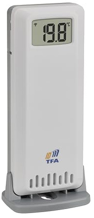 TFA Dostmann TFA-ID Ersatz-/Zusatzsender ID-A5, 30.3901.02, für Temperatur, für TFA.me Stationen, zur Temperaturkontrolle, außen oder innen, 100m Reichweite, 868 MHz, weiß