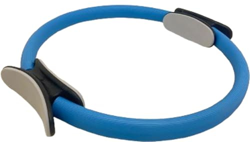 G5 HT SPORT Cerchio Pilates Ring [Strong], Thigh Toner e Tappetino Pieghevole | Kit Completo con Anello per Pilates e Attrezzi Fitness per Casa, Yoga, Allenamento Forza e Flessibilità (GRIGIO/AZZURRO)