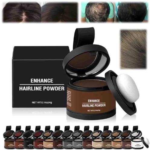 Veinsgrain-Haarfarbe,Veinsgrain Wurzelabdeckung,Haaransatz Schattenpuder,Haarfarbe lang anhaltende Abdeckung,Puder Touch Up Haarfarbe,Enhance Hairline Powder for Women Men (01 Aschbraun, 1)