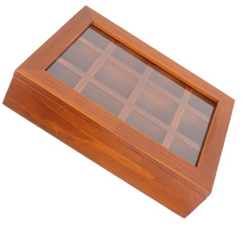 ABOOFAN Vintage Wooden Flip Jewelry Box Organizer Storage Case for Rings Necklaces Watches Latch Cover Retro Style Home Decor