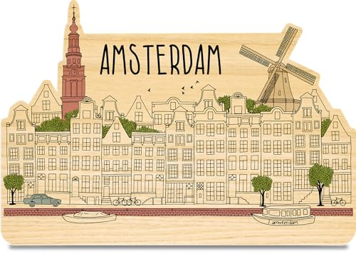 Amsterdam Geschenk Amsterdam Holzkarte - Geburtstagskarte - Amsterdam Geschenkbox, Niederlande Geschenk, Amsterdam Souvenir, Holland Urlaub, Holland Geschenk, Windmühle, Urlaub Geschenkidee