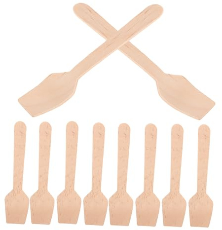 IMIKEYA 300 Piezas Mini Cuchara De Madera Cucharita De Madera Desechable Para Yogur Postres Fiestas Para Yogur