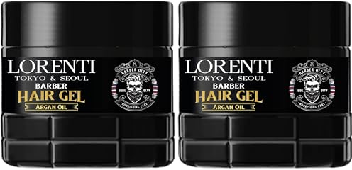 LORENTI TOKYO & SEOUL Barber Hair Styling Gel ARGAN OIL 500ml - Haargel Herren - Starker Halt - Kein Verkleben und ohne Rückstände - Alkohol Frei - Hair Gel - wet hair look - gummy Effect