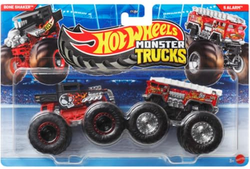 Hot Wheels Monster Trucks Demolition Doubles (Bone Shaker & 5 Alarm JLV72)