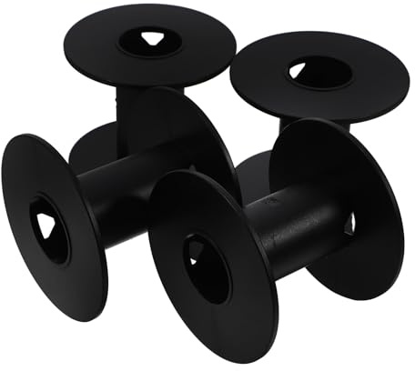 Abaodam Bobina di Filo Sostituibile Vuota 4 Pezzi in Plastica Nera | Fili e Fili Riscaldanti, Laboratorio e Officina, Gestione Ordinata, Formato Portatile, Risparmia Spazio
