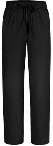 DiULi Pantalon Infirmière Confortable, Pantalon Médical Femme Homme à Taille Élastique avec 2 Poches, en Coton-Polyester Doux, pour Aides-Soignantes et Personnel soignant en Clinique