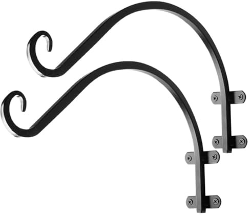 CHILDWEET Heavy Duty Iron Plant Hanger Bracket for Wall Mounted Hanging Planters and Bird Feeders, Elegant Black Decorative Hook for Balconies and Indoor Decoration