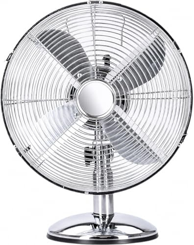 1ABOVE 12 Inch Floor Standing Air Circulator Fan – High Velocity Chrome Fan with 3 Speed Settings & Adjustable Tilt – Powerful Cooling for Home, Gym & Office