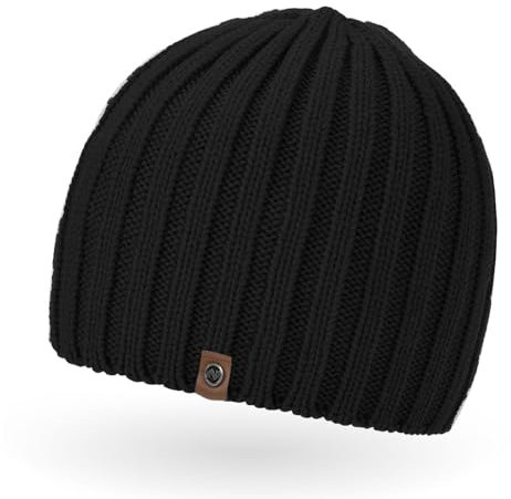 Neverless Coole Strickmütze für Herren, Winter-Mütze, Navik schwarz, unisize