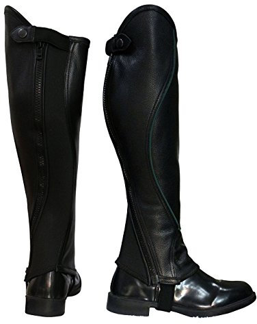 Riders Trend 10067190 Super Grip Gamasche aus Naturleder, zweifarbig, Black/Hunter Green, 45 x 44 cm