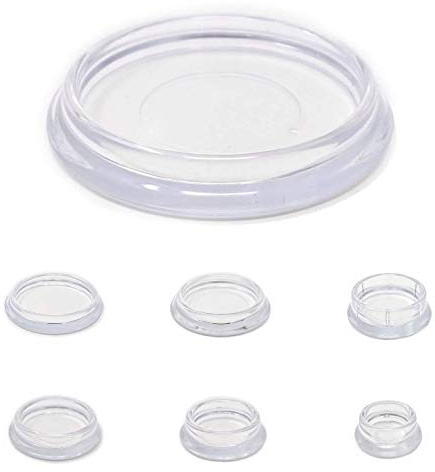 Furniture Cups. Carpet Protectors for Round Furniture Legs. Made in Germany (Clear, 33mm Inside Diameter - Please See Second Image Before Ordering This Size, Pack of 4)