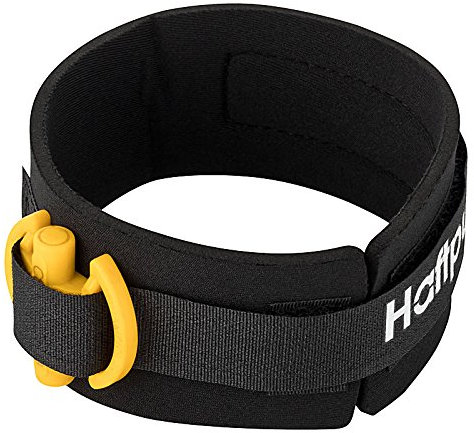 Haftpunkt Cinta de Chip de Cronometraje (Equipo de Maratón/Triatlón) para Sujetar el Chip de Cronometraje - Correa Ajustable - Tejido de Neopreno Ligero - Regalo de Triatlón (Negro)