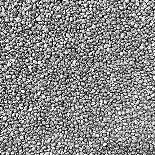 Eurosand GRANULAT 2-3 mm (Kleine Dekosteine, grobkörniger Farbsand) 1 kg. Silber -92