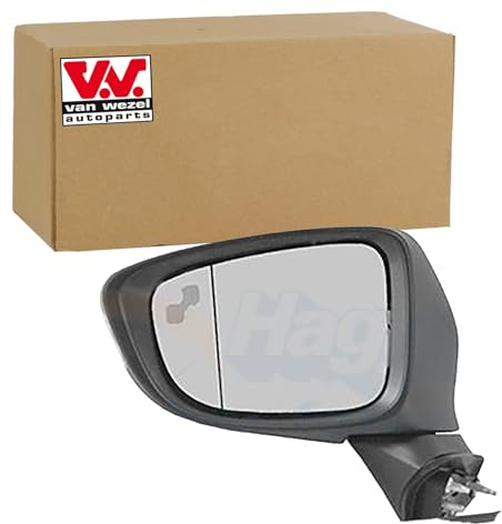 VAN WEZEL 2766827 Außenspiegel Seitenspiegel Links Elektrischer Beheizbarer mit Blinklicht Kompatibel mit MAZDA 6 Kombi GJ, GL Links-/Rechtslenker GHR569181J GHR569181B GHR569181E
