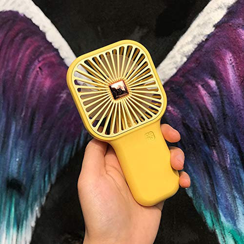 LIUJUAN Portable Personal Fan Small Fan Usb Charging Portable Cute Student Portable Dormitory Desktop Fan Hand Held Mini Electric Fan-Yellow