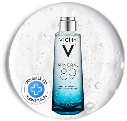 Vichy Minéral 89, Booster Quotidiano Fortificante e Rimpolpante, Per Tutti i Tipi di Pelle, Pelle Tonica e Idratata, Arricchito con Acido Ialuronico e Acqua Vulcanica, 75 ml