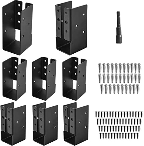 AXWHYS Q235B verdeckte Flansche, 5,1 x 10,2 cm, Stahl, pulverbeschichtet, verdeckte Halterung, Balkenaufhänger für 5,1 x 10,2 cm Balkenschaukel, 8 Stück