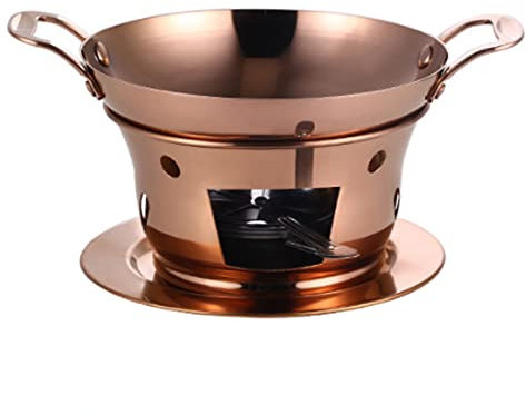 Camping Cookware Set, Camping Spirit Cooker Stove, Stainless Steel Alcohol Stove With Pot, Camping Spirit Cooker for Indoor Use,Copper