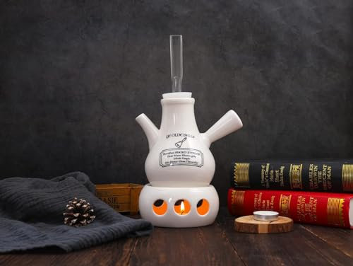 Ye Olde Bells’ Manual Candle Powered Steam Inhaler (Original Victorian Design by Dr Nelson) – Glass Inhaler, Candle Holder Base and Candles (Full Set) (Full Set)