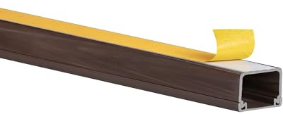 10m KOMIB Kabelführung - Kabelkanal/Selbstklebend/Fertig für die Montage / 3 Farben/Verschiedene Größen/je Stange 1 Meter / 10 Stück (Braun (Holz Design), 25 x 20 mm)