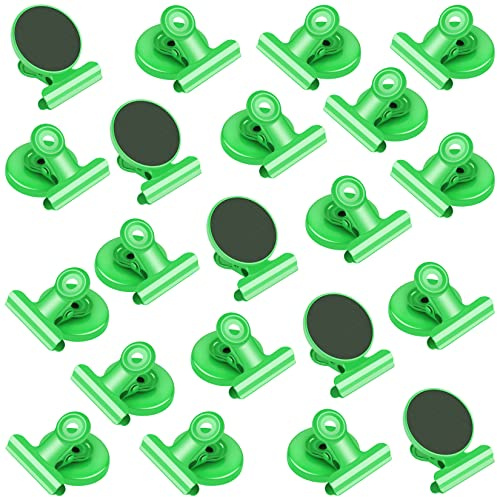 VNDUEEY Kühlschrankmagnete, starke magnetische Clips, strapazierfähig, Magnet-Clips für Whiteboard, Magnete für Kühlschrank, Spind, Bürozubehör, Grün, 20 Stück