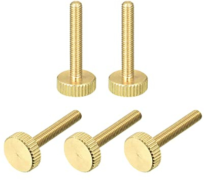 sourcing map 5 Stück Rändel Schrauben M4x25mm Flachschrauben Griffknöpfe Verschlüsse für PC Elektronisch Mechanisch