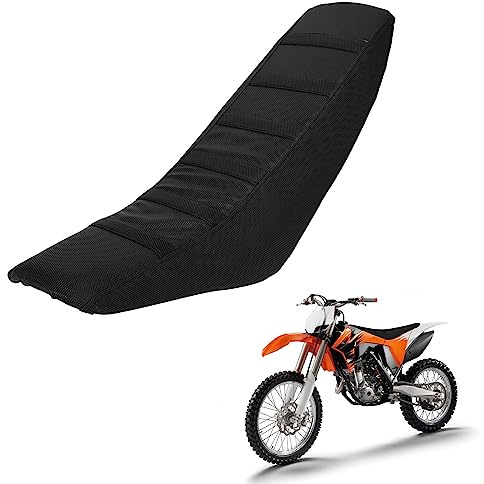 JFG RACING Funda de Asiento de Moto de Cross Universal Cojín de Asiento de Motocicleta para CRF CR KLX KX EXC YZ YZF 80 110 125 250 450 Motocross Pit bike Enduro-Negro