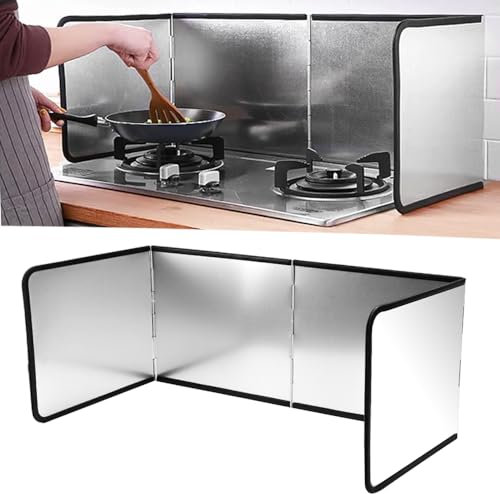 KARBAG Stove Splatter Guard for Cooking Kitchen, Foldable Anti Splatter Shield Guard Nonstick Oil Splash Guard Splash Back Splatter Screen Kitchen Backsplash Protector for Stove Top, Wall, Cooking