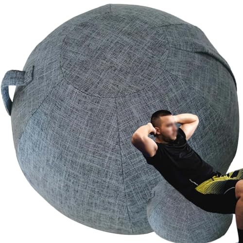EUXCLXCL 55/65/75 cm Yoga Ball Hülle Kratzfest Staubdicht Schutzhülle Für Gymnastikball Leicht Balanceball-Abdeckung Faltbar Sitzbälle Stoff Bezug Für Balance Stabilität Fitness,05,55cm