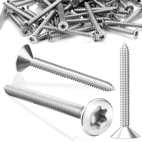 SWTYExt 120 Stk Holzschrauben Kurz Torx M5x30mm Schrauben Edelstahl A2 V2A | Spanplattenschrauben, Selbstschneidende Holz, Torx Schrauben Edelstahl, Blechschrauben Senkkopf, Vollgewinde, für Befestigung
