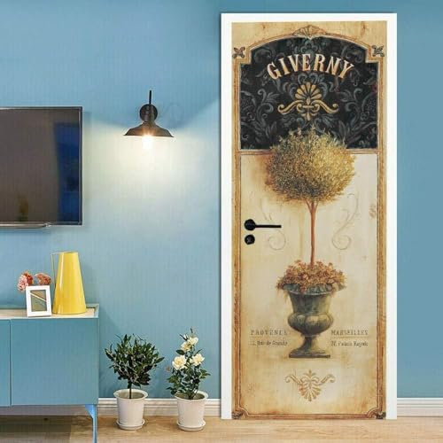 Türtapete Selbstklebend Vintage-Ölgemälde 77 X 200 Cm Türfolie Selbstklebend 3D Türtapete Wasserdicht Abnehmbare Türaufkleber Pvc Türposter Selbstklebend Wohnzimmer Tür Aufkleber - Foto Der K -2I3W6O9