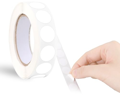 cobee Klebepunkte Weiß Aufkleber Rund zum Beschriften 13mm, 1000 Stück Runde Aufkleber Wasserfeste Kreisförmige Aufkleber Selbstklebend Rolle kleine Klebepunkte Etiketten für Büro Zuhause
