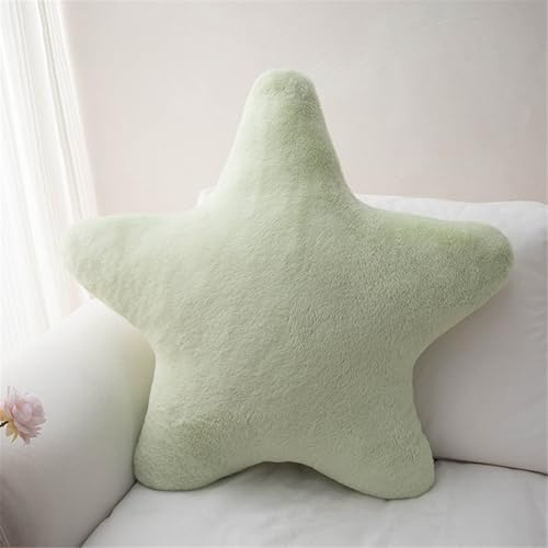 Ueiwffzo Kuschelkissen Kinder Plüschkissen Stern Dekokissen Schlafkissen Gefülltes Kissen für Mädchen & Jungen Zuhause Schlafzimmer (Grün,40cm)